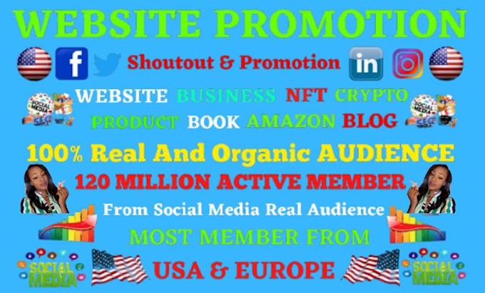 Bestseller - promote twitter,shoutout promotion website share link to 500k USA UK fb ig users