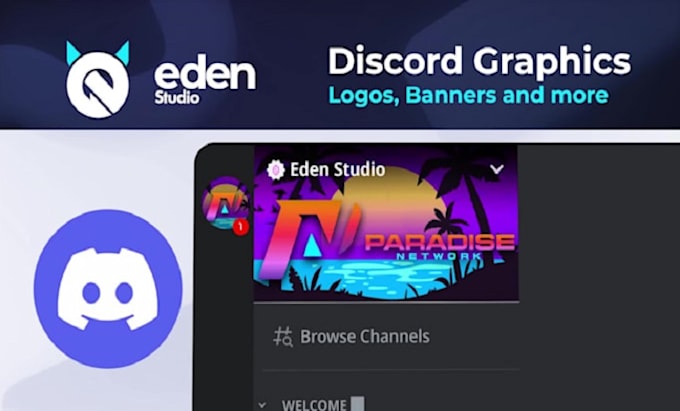 Gig Preview - Design discord banner logo icon headers animated for your server whop