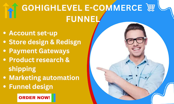 Gig Preview - Gohighlevel ecommerce, sales funnel, ecommerce marketing