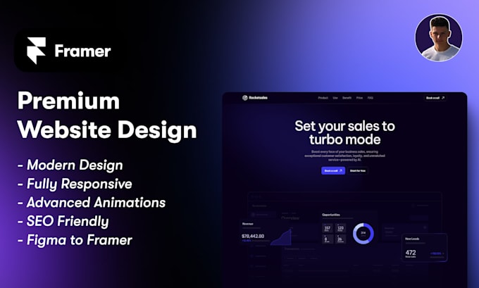 Gig Preview - Build or redesign responsive framer website, figma to framer