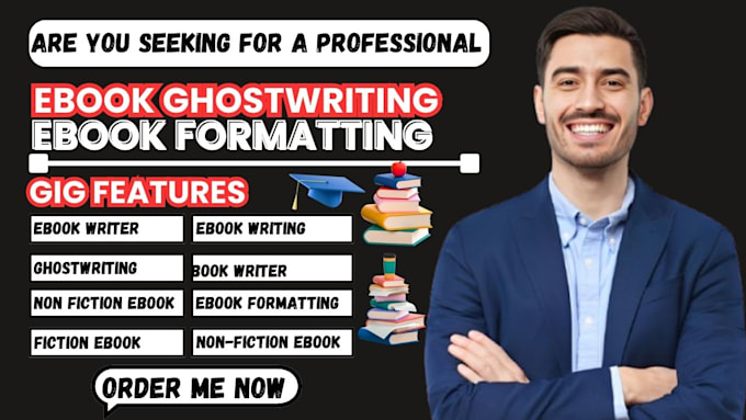 Gig Preview - Be your fiction ghostwriter, book writer, self help ebook nonfiction ghostwriter