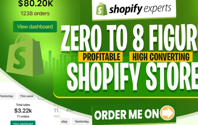 Gig Preview - Build 7figure shopify dropshipping store, automated shopify store, fix shopify