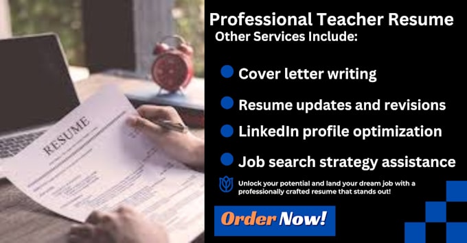 Gig Preview - Write your teacher resume, cover letter, and linkedin to stand out