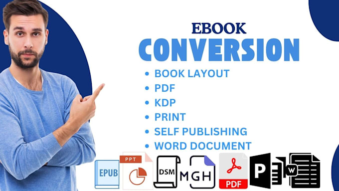 Gig Preview - Convert pdfs, word documents, and indesign ebooks into epub and kindle formats,