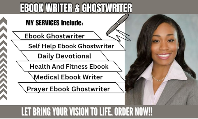 Gig Preview - Be your ebook writer self help ebook ghostwriter, fiction and nonfiction ebook