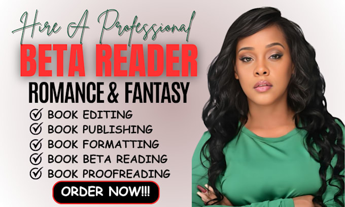 Gig Preview - Romance beta reader, fantasy novel beta reader, erotic book children beta reader