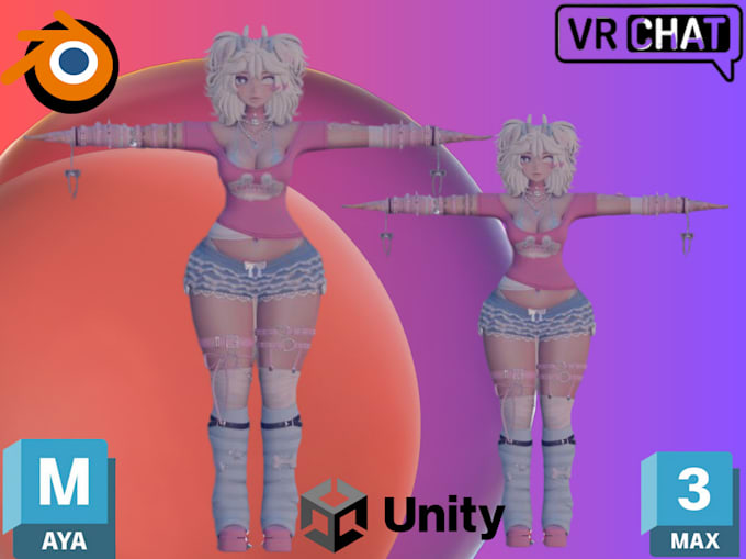 Gig Preview - Create 3d vrchat custom avatar, vrc model and vr character for you