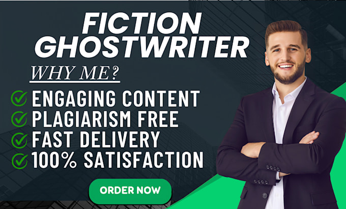 Gig Preview - Be fiction ghostwriter book writer ebook ghostwriter do books and ebook writing