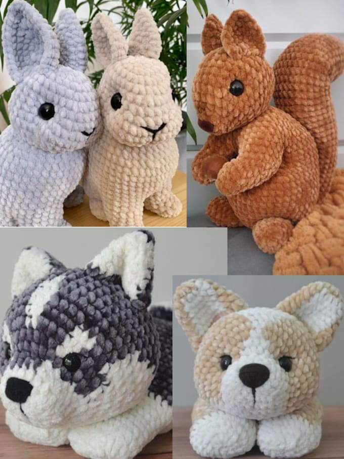 Bestseller - crochet a plushie dog, bunny or squirrel