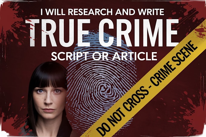 Gig Preview - Write true crime script, true crime podcast and crime article writing