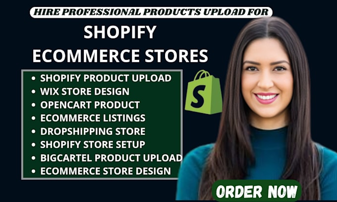 Gig Preview - Do shopify ecommerce store products upload, wix opencart shopify store design