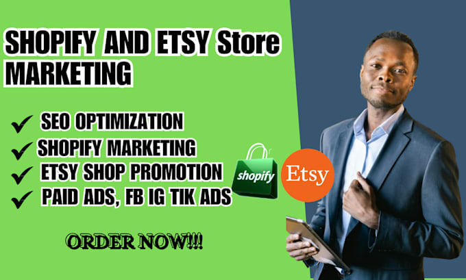 Gig Preview - Do shopify dropshipping marketing store sales promote etsy shopify shop sales