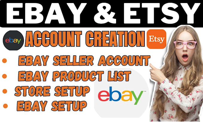 Gig Preview - Do verified ebay account creation esty account creation ebay listing