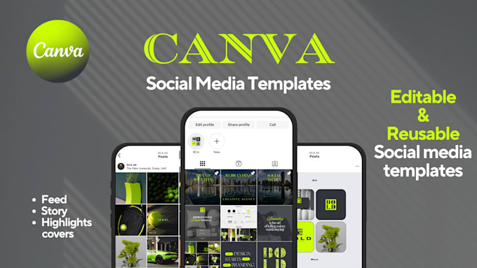 Gig Preview - Create canva instagram templates to elevate your feed