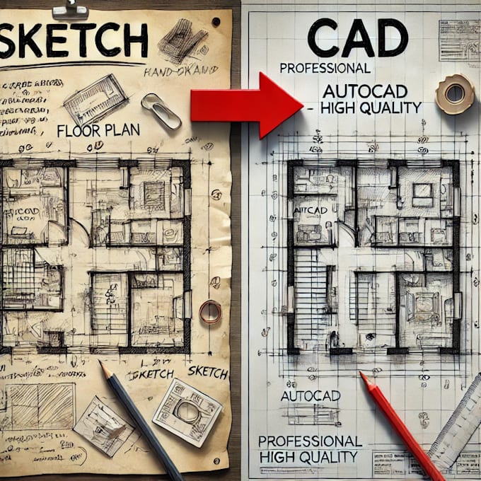 Bestseller - convert your PDF and sketch to detailed autocad drawings