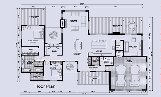 Gig Preview - Draw architectural floor plans in autocad