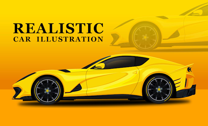 Gig Preview - Draw realistic vector illustration line art of your car