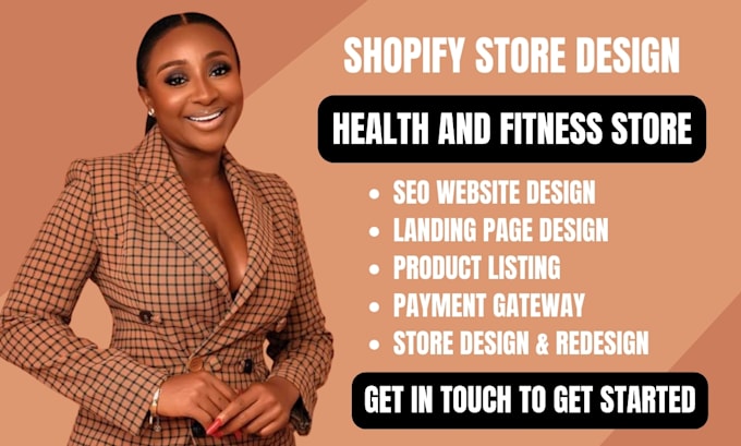 Gig Preview - Design health and fitness shopify store supplement store health supplement