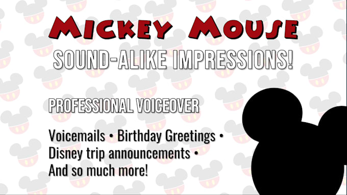 Gig Preview - Record a professional mickey mouse voice over or message fast