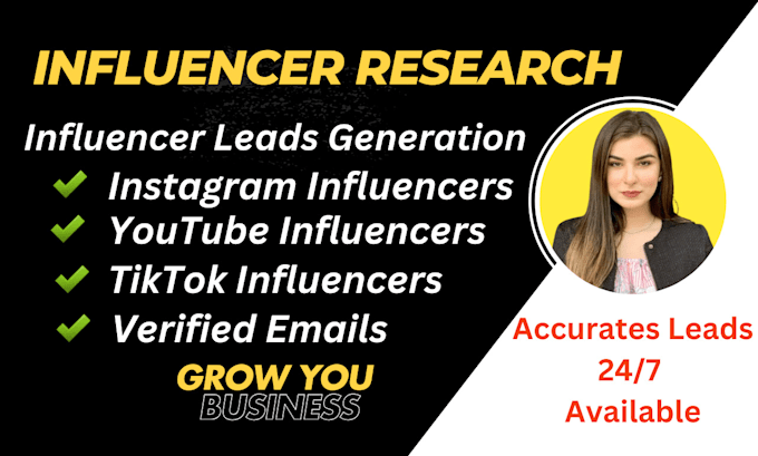 Gig Preview - Provide best instagram, youtube, and tiktok influencers list