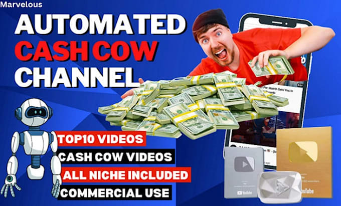 Gig Preview - Create automated youtube cash cow channel, top10 cash cow videos