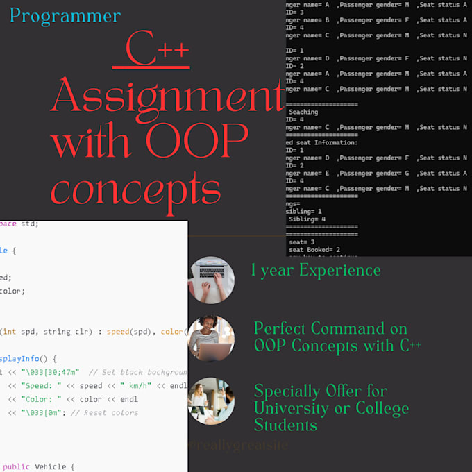 Gig Preview - Assist you in c projects and assignments with oop concepts