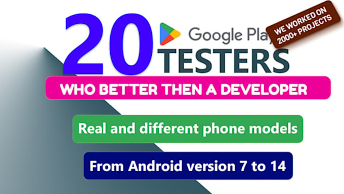 Bestseller - test your android app with 20 testers on google play closed testing