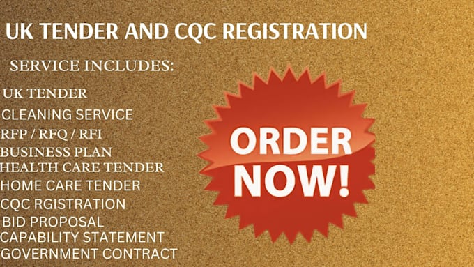 Gig Preview - Professional cqc registration win cleaning construction healthcare UK bid tender