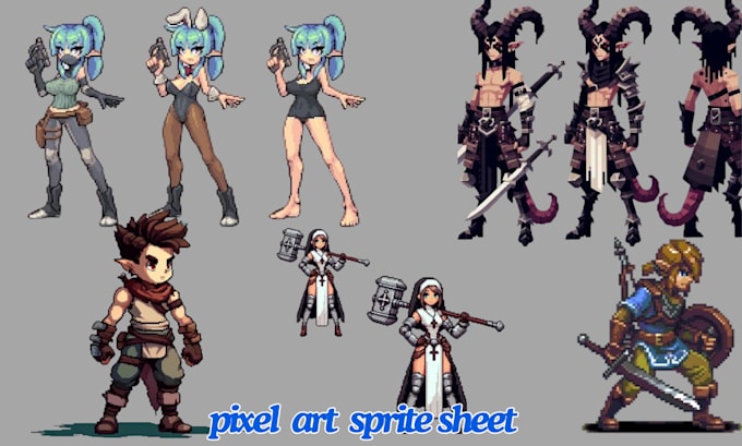 Bestseller - create pixel art character, nsfw pixel art animation, rpg maker, sprite sheet