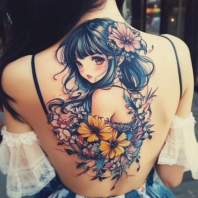 Gig Preview - Make a custom anime tattoo design for you