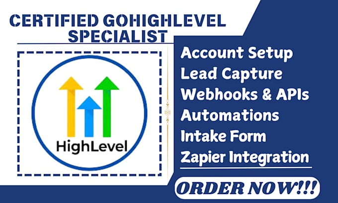 Gig Preview - Setup gohighlevel ads lead form facebook ads intake form ghl webhook integration