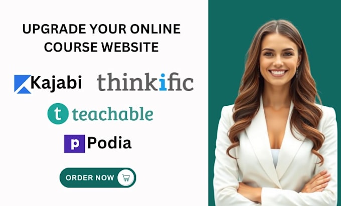 Gig Preview - Set up online course website on thinkific teachable kajabi podia