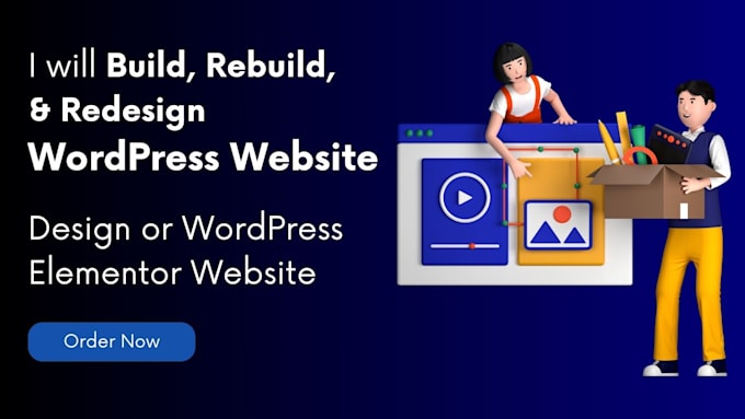 Gig Preview - Wordpress website design or redesign with elementor