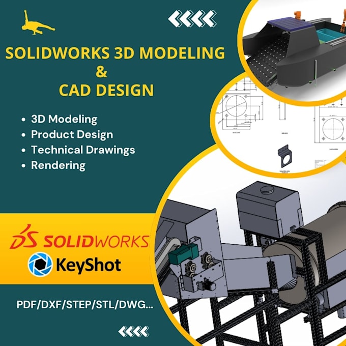 Gig Preview - Create precise 3d models and cad files in solidworks