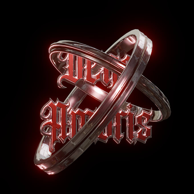 Gig Preview - Sculpt your text in 3d with 2 rings, animation available, chrome, metal fonts