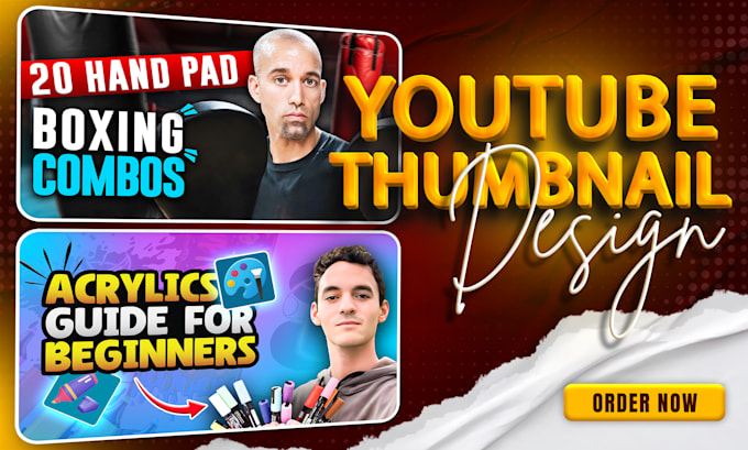 Gig Preview - Create clickbait youtube thumbnail design boost your CTR