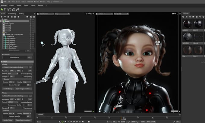 Gig Preview - Create 3d character model rigging cute cartoon for game and animation