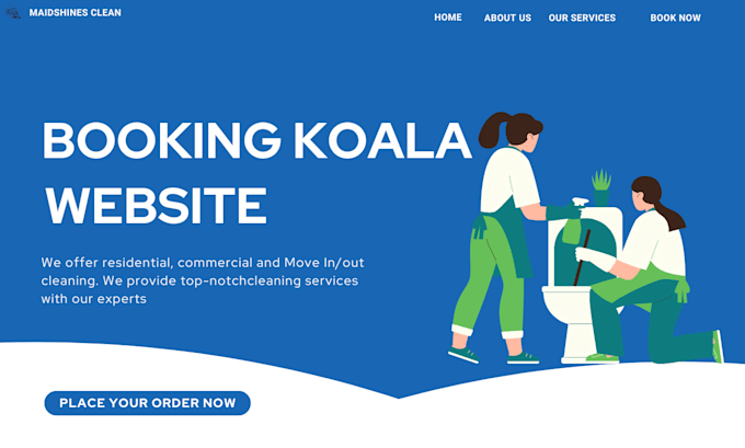 Gig Preview - Build booking koala website house cleaning services website launch27 zenbooker