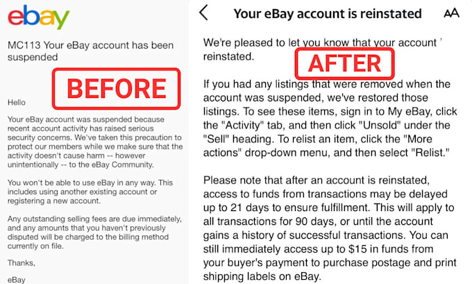 Bestseller - reinstate restricted ebay account reopen ebay account reinstatement mc011