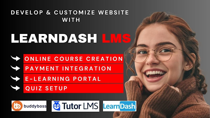 Gig Preview - Build wordpress tutor lms website, learndash, buddyboss elearning course website