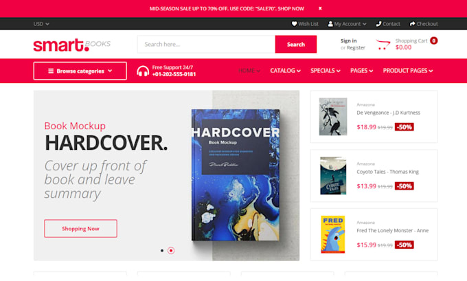 Bestseller - design smartbooks shopify store ebooks website bookstore shopify store