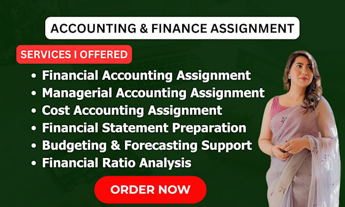 Gig Preview - Do accounting and finance assignments financial accounting financial analysis