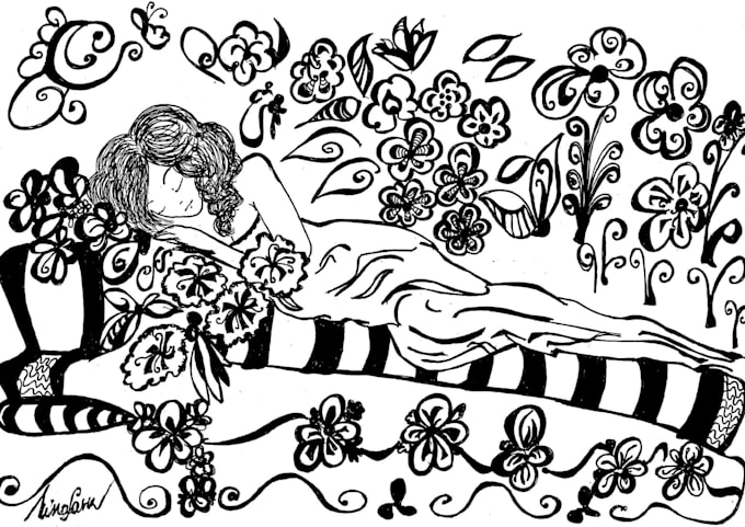 Gig Preview - Create captivating black and white ink illustrations in my style