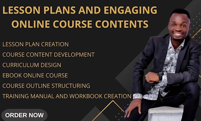 Gig Preview - Create lesson plan online course curriculum course content training manual ebook