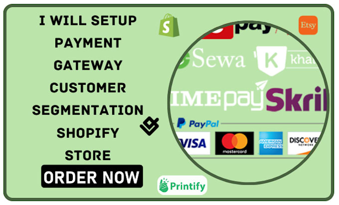 Gig Preview - Shopify payment gateway setup  and customer segmentation and personalization