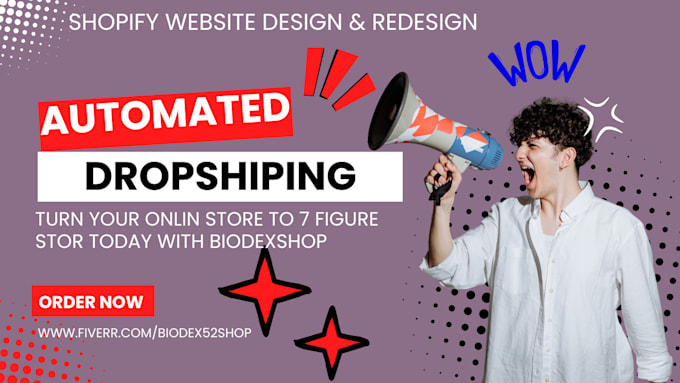 Gig Preview - Build an automated shopify dropshipping store, shopify website, shopify redesign