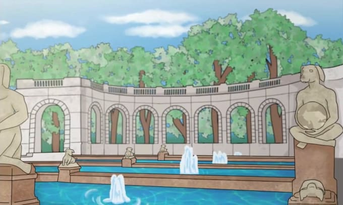 Gig Preview - Do realistic 2d background visual novel bg visual game anime bg for environment