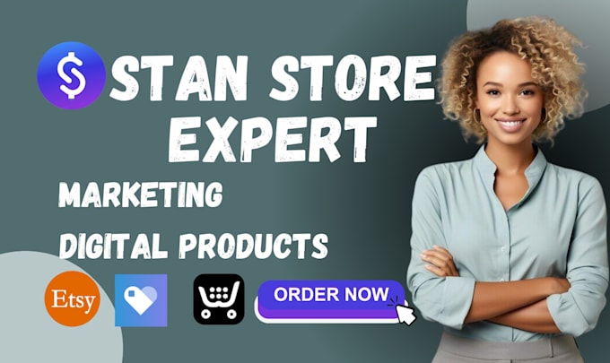 Gig Preview - Instagram stan store stan store va digital products many chat stan store design