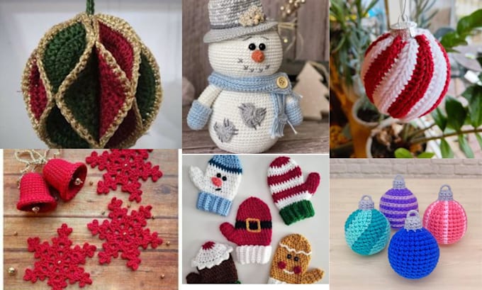 Gig Preview - Crochet christmas ornament, handmade holiday crochet gift