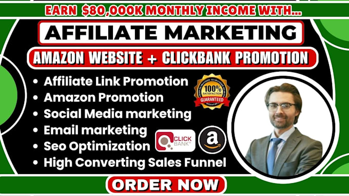 Gig Preview - Build amazon website sales funnel, clickbank affiliate funnel, shopify marketing